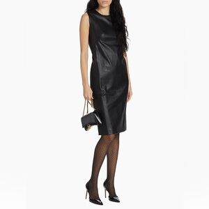 SPANX Black Faux Leather Sheath Dress 
Size M original Price $228